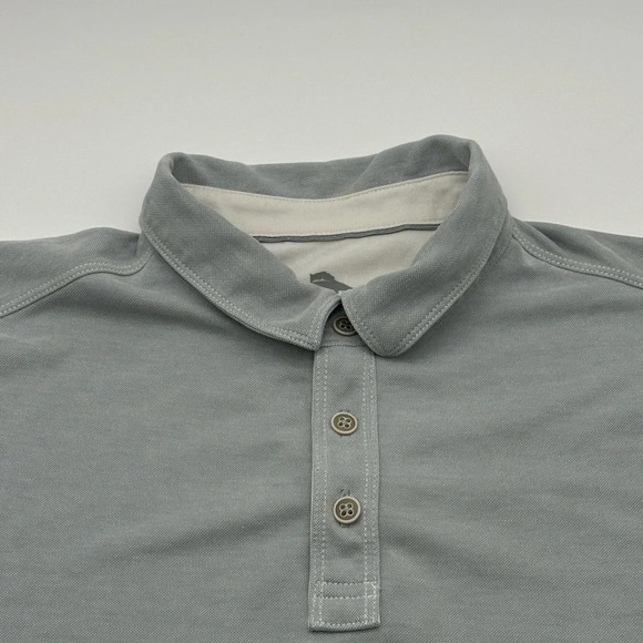 Tommy Bahama Tencel Lyocell Polo Mens Medium Grey Short Sleeve - Picture 3 of 8